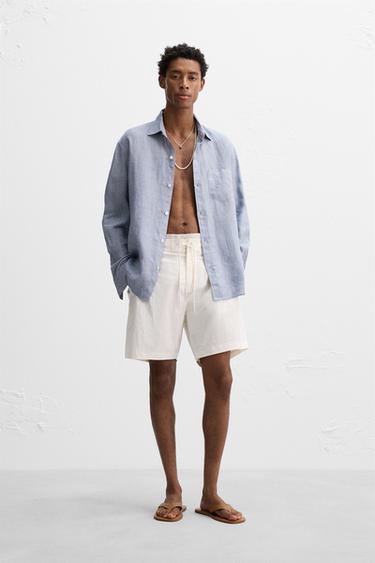 LONG SWIMMING TRUNKS - Oyster-white by Zara - Image 0