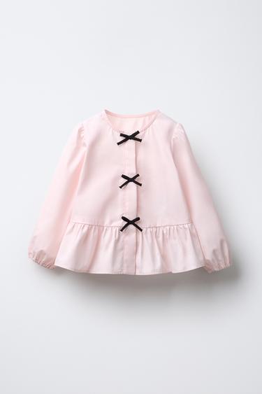SHIRT WITH BOWS - Light pink by Zara - Image 0