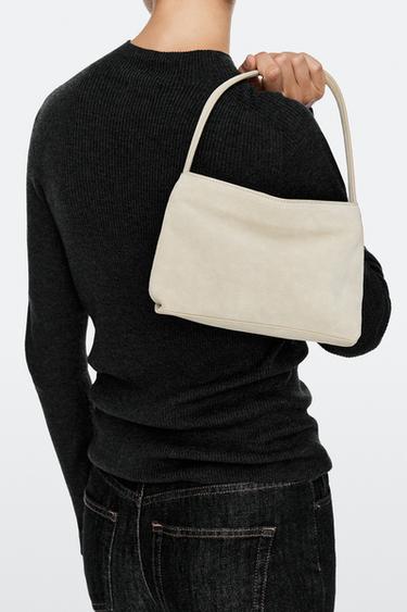 Split suede leather shoulder bag — 299 2