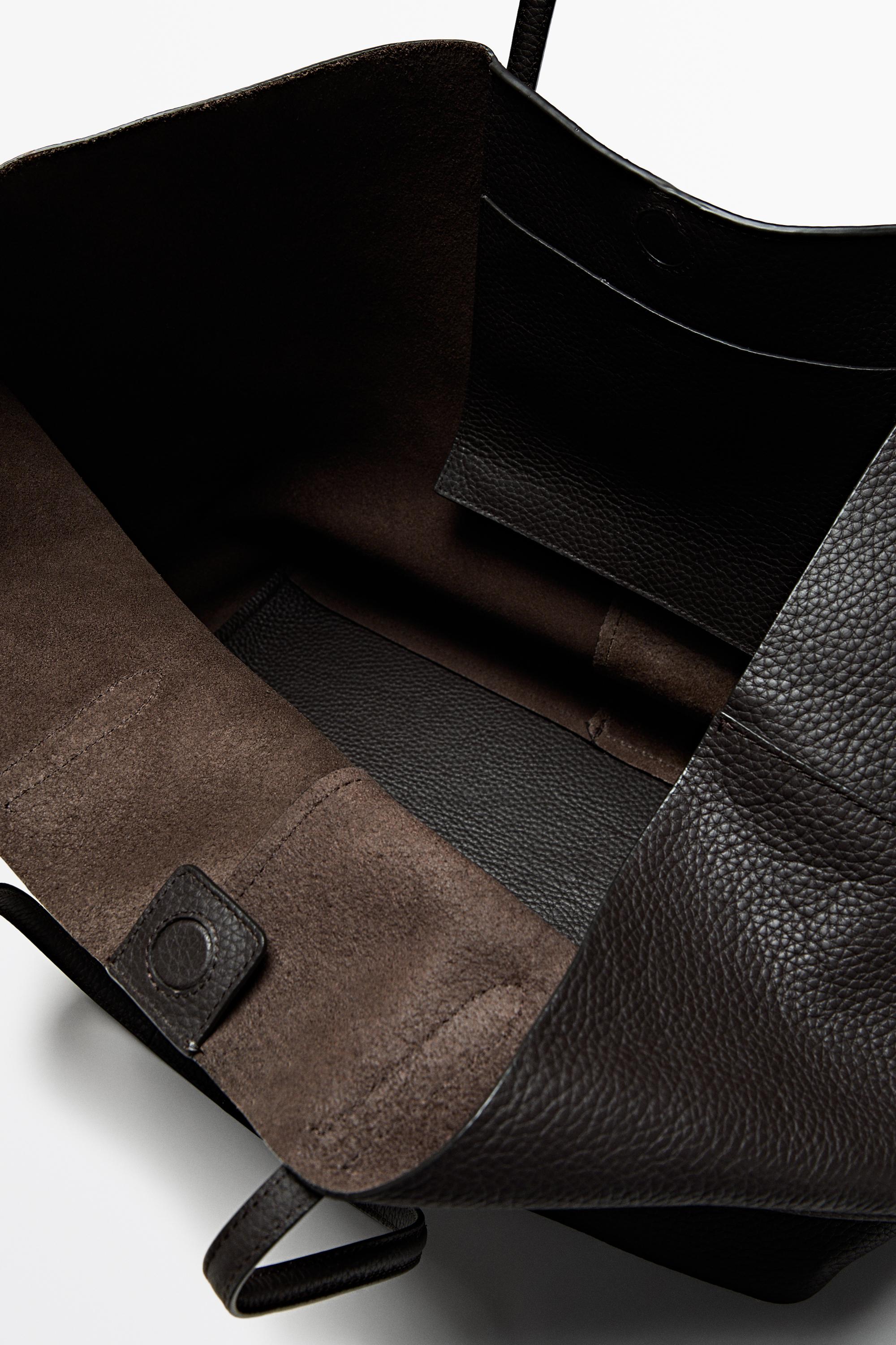 Grand tote bag en cuir nappa