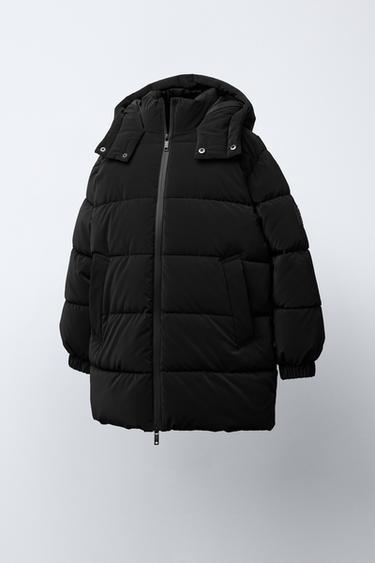 MANTEAU LONG MATELASSÉ ÉTIQUETTE - Noir de Zara - Image 1