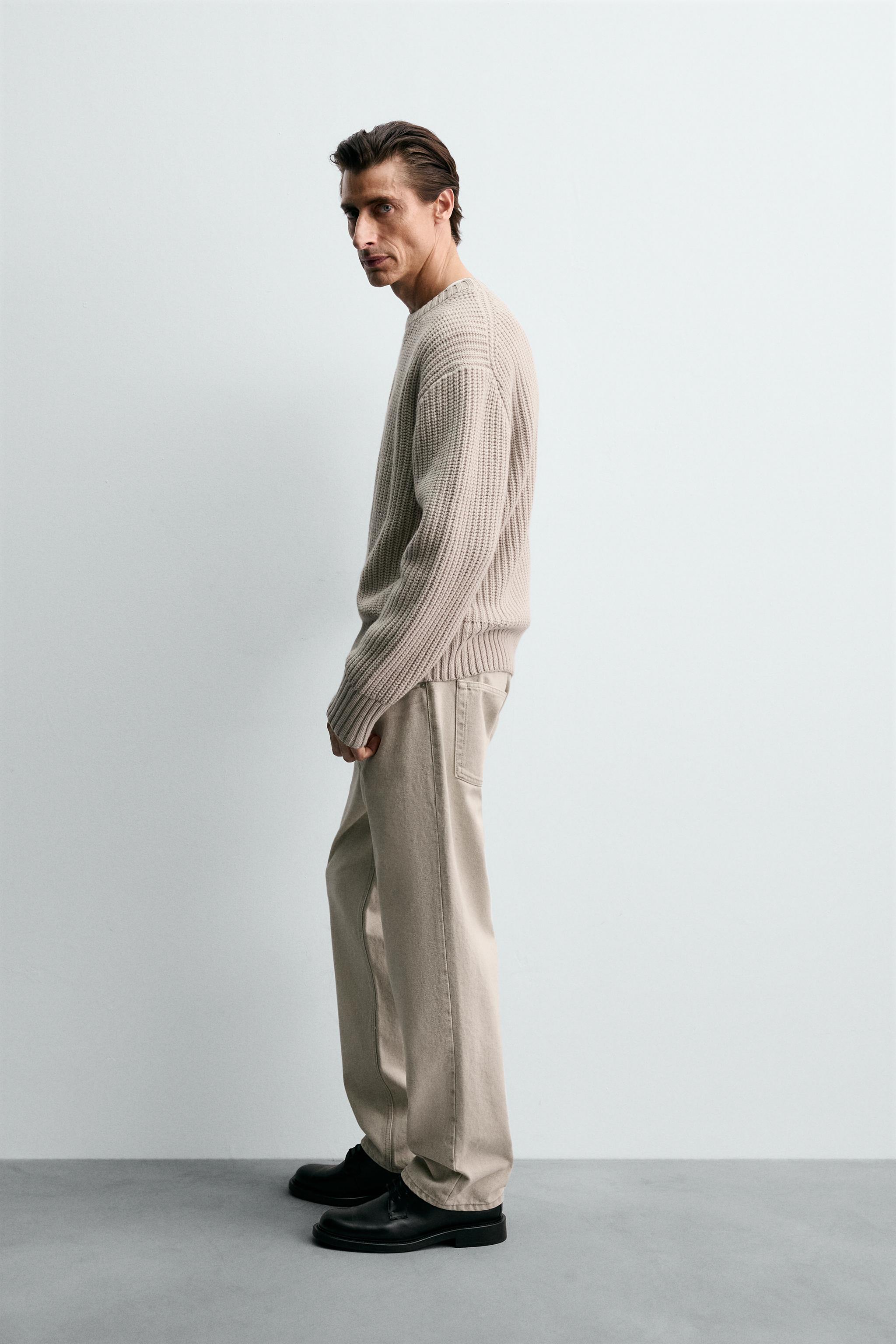 COTTON-WOOL TEXTURED SWEATER