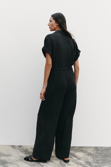 COMBINAISON FLUIDE POCHES - Noir de Zara - Image 4
