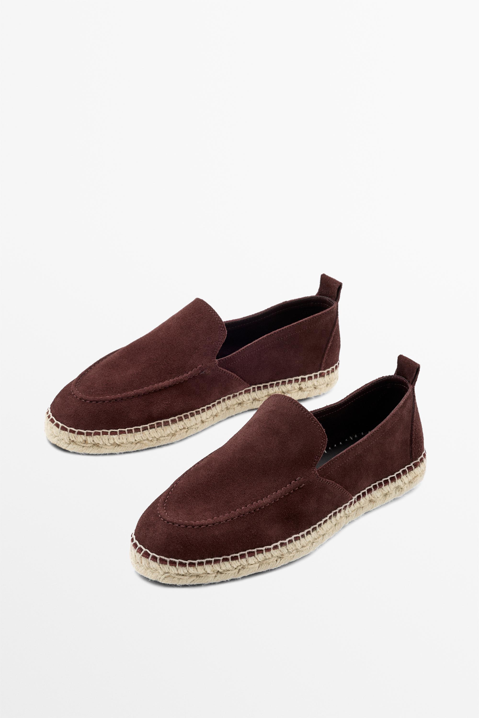Leather espadrilles with moc toe