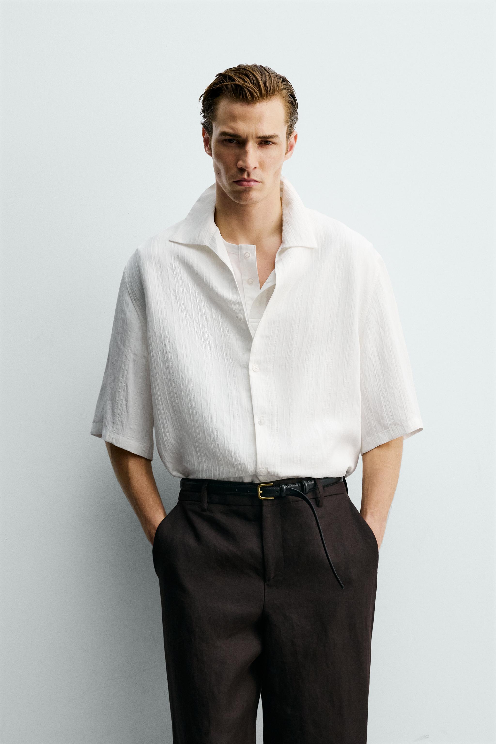 シャツ STRIPED JACQUARD BOXY FIT SHIRT - White | ZARA United States
