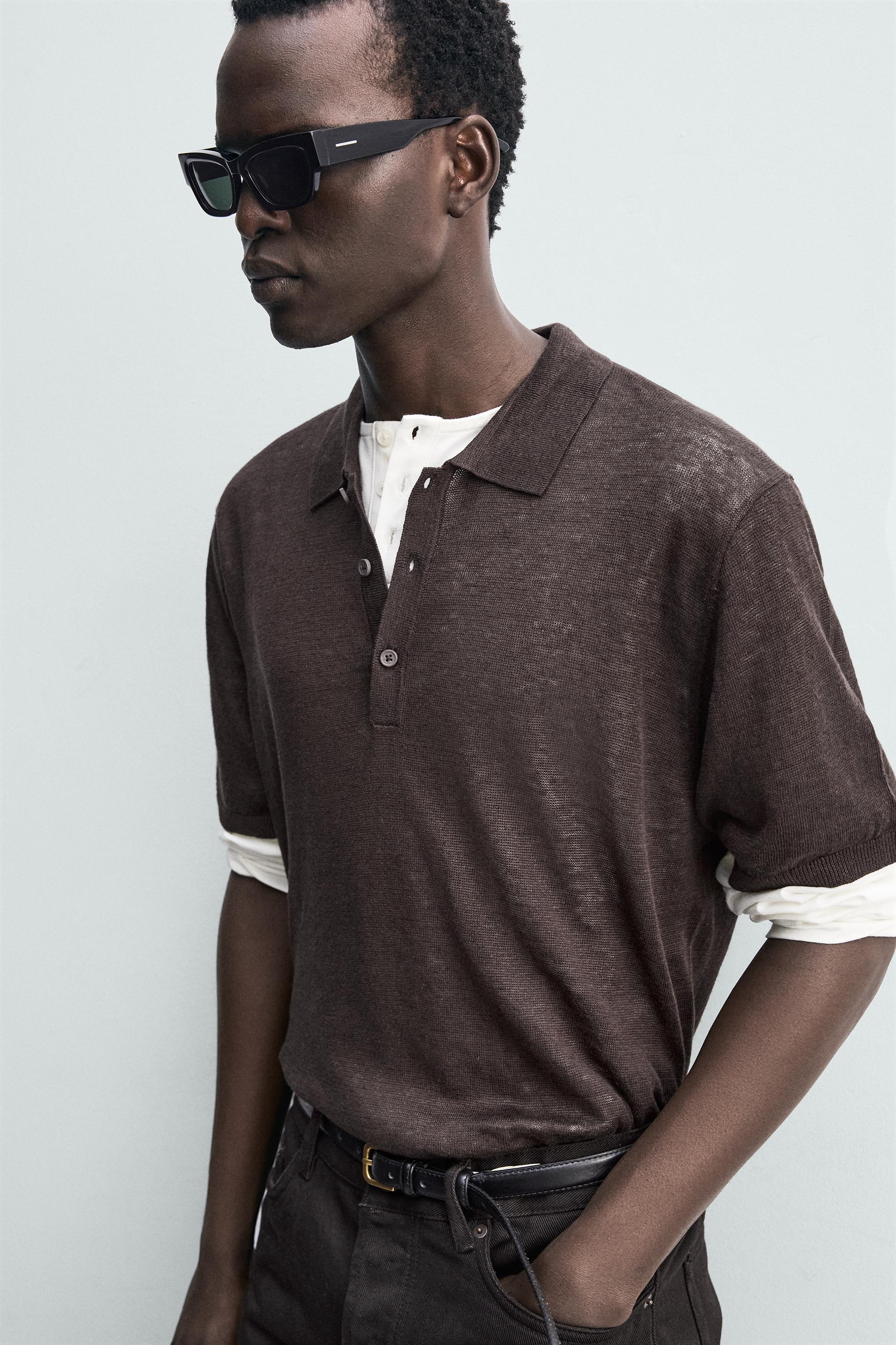 100% LINEN KNIT POLO SHIRT