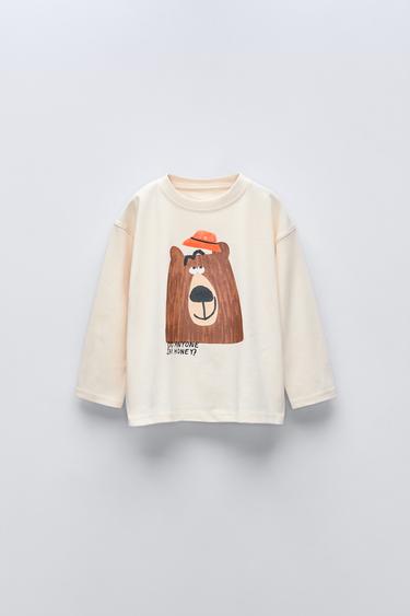 Zara ANIMAL T-SHIRT - White