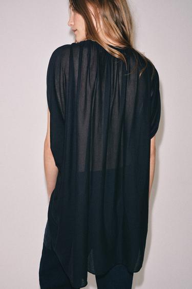 KNIT TUNIC TOP - Navy blue by Zara - Image 2