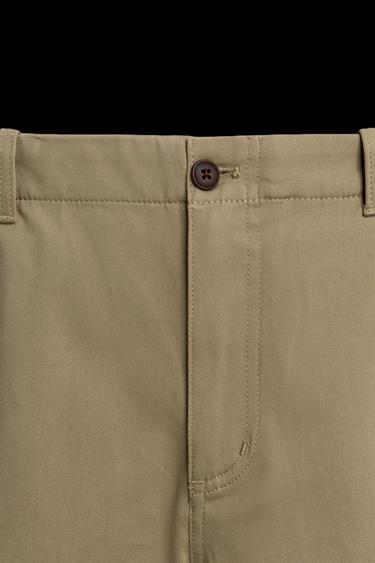 Zara STRAIGHT FIT CHINO PANTS - Sand