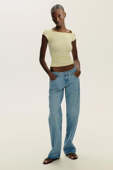 CAMISETA ALGODÓN MODAL - Amarillo de Zara - Imagen 0