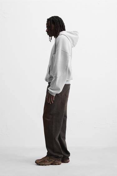 WASHED BOXY FIT SWEATSHIRT - Light grey by Zara - Image 3