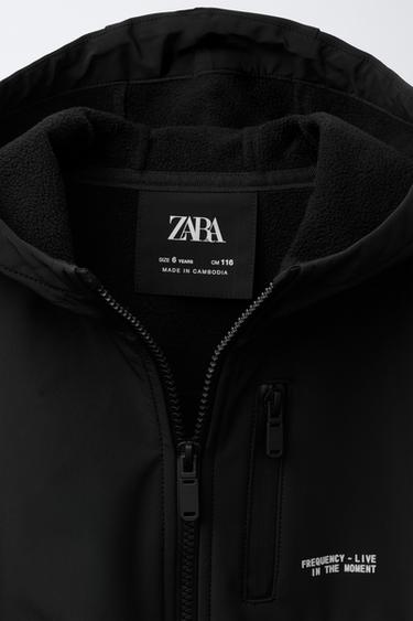 LINED HOODED JACKET - Black by Zara - Image 6