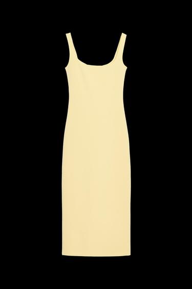 Zara FLORAL STRETCH DRESS - Yellow