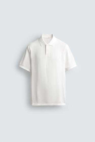 POLO REGULAR FIT JACQUARD DE RATLLES - Blanc trencat de Zara