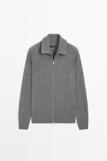 Wool blend zip-up knit cardigan — Anthracite grey 2