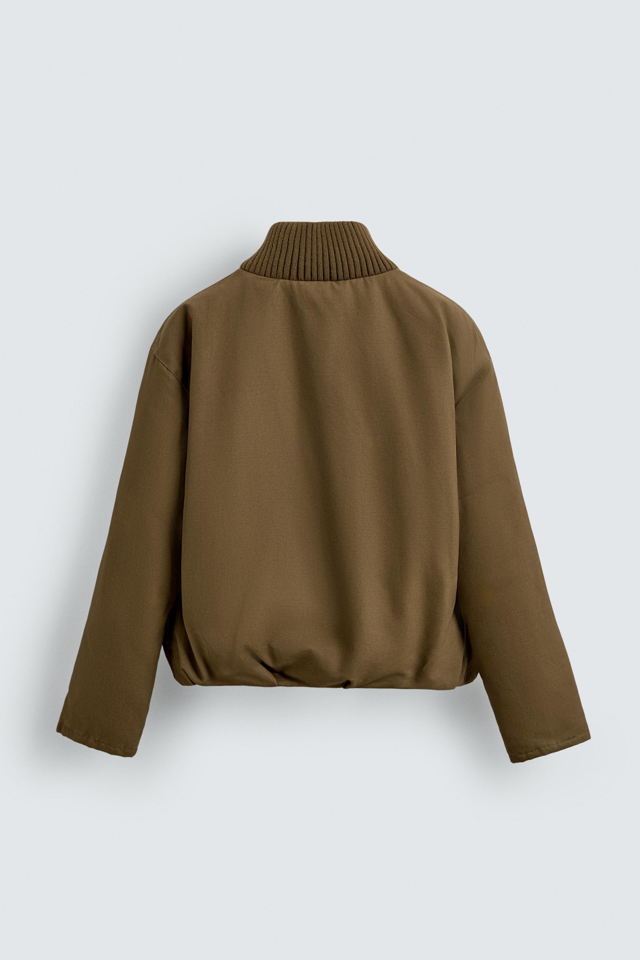 COTTON PADDED JACKET - Khaki | ZARA South Africa