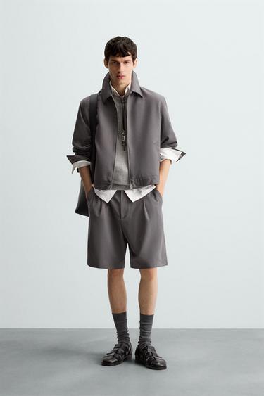 سترة قميصية بسحاب - رمادي by Zara