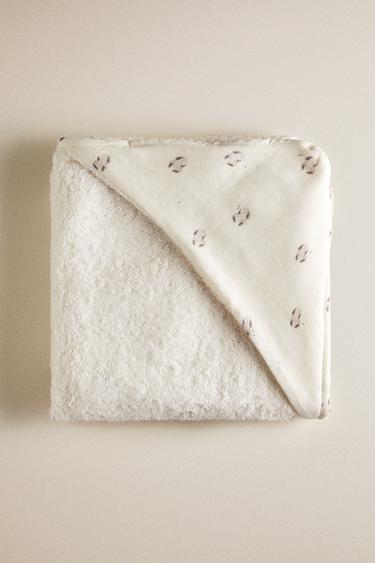 BUNNY HOODED BABY TOWEL - Cream by Zara