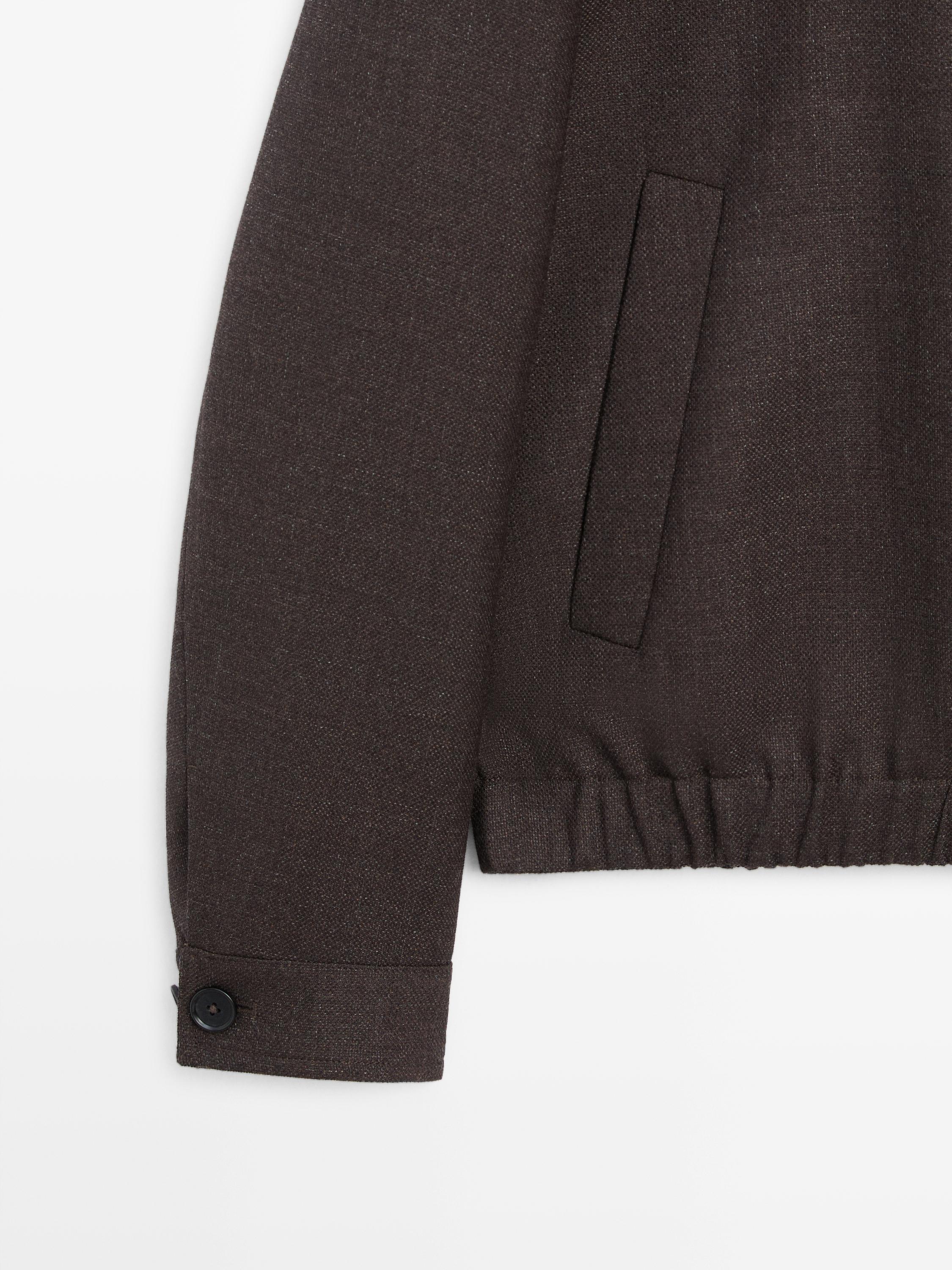 Wool bomber jacket with zip