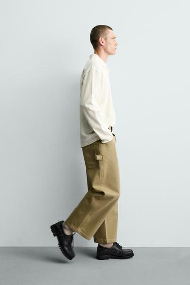 PANTALON CARPENTER COUPE LARGE - Marron clair de Zara - Image 5