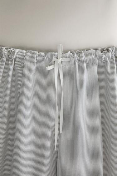 STRIPED TROUSERS - Oyster-white by Zara - Image 1