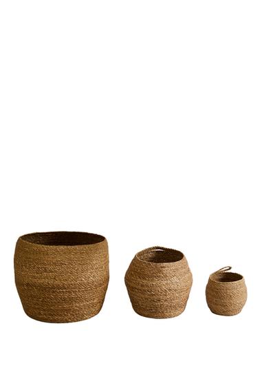 SEAGRASS OVAL BASKET - Light beige by Zara