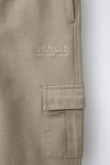 EMBROIDERED CARGO TROUSERS - Beige by Zara - Image 3