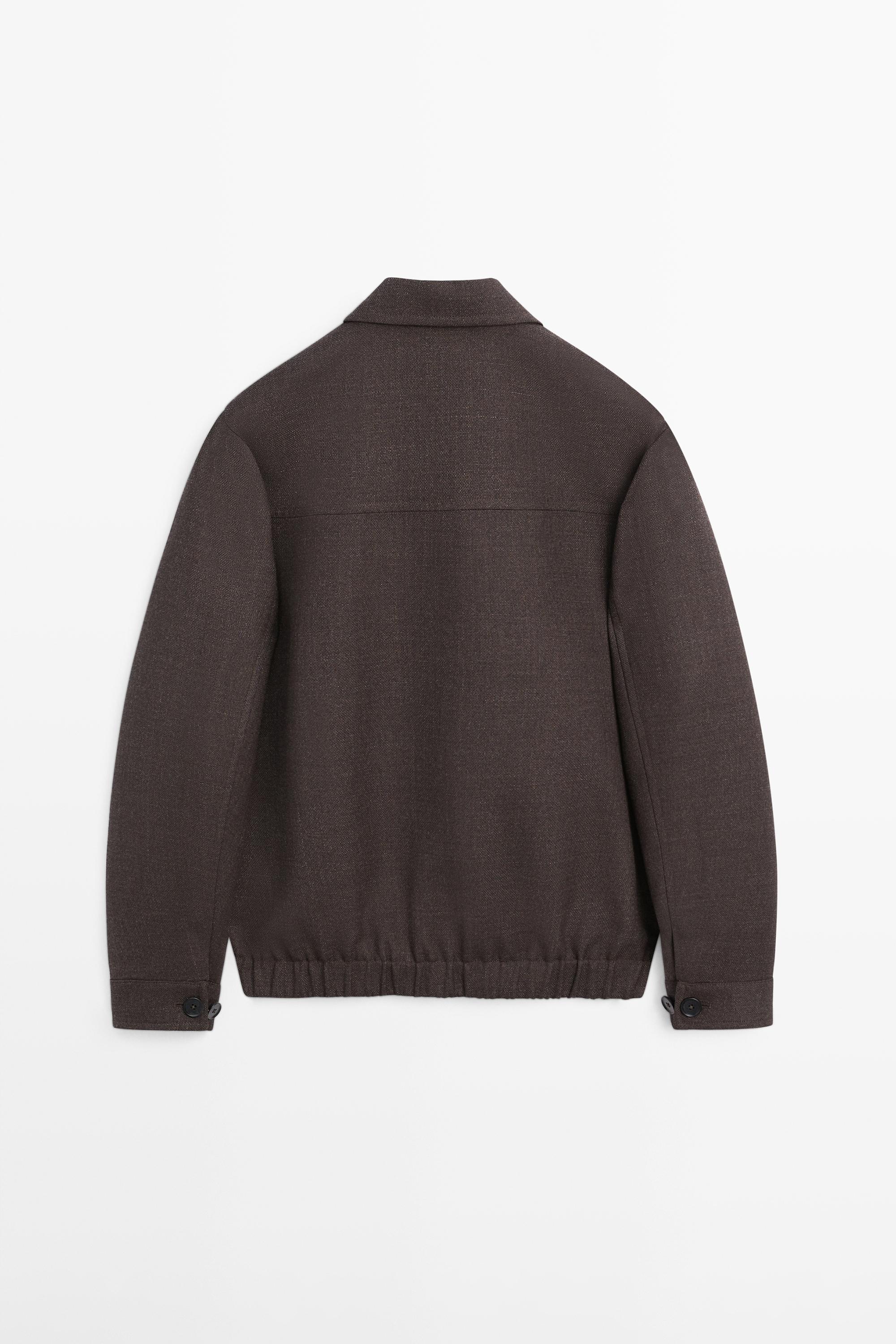Wool bomber jacket with zip