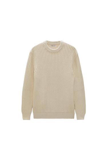 TEXTURED COTTON SWEATER