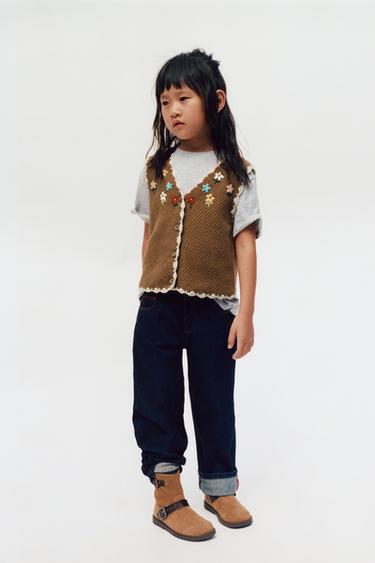 EMBROIDERED KNIT VEST — Chocolate 3