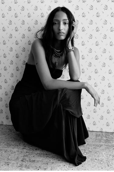 ROBE LONGUE BUSTIER DRAPÉE LIMITED EDITION - Marron de Zara - Image 1