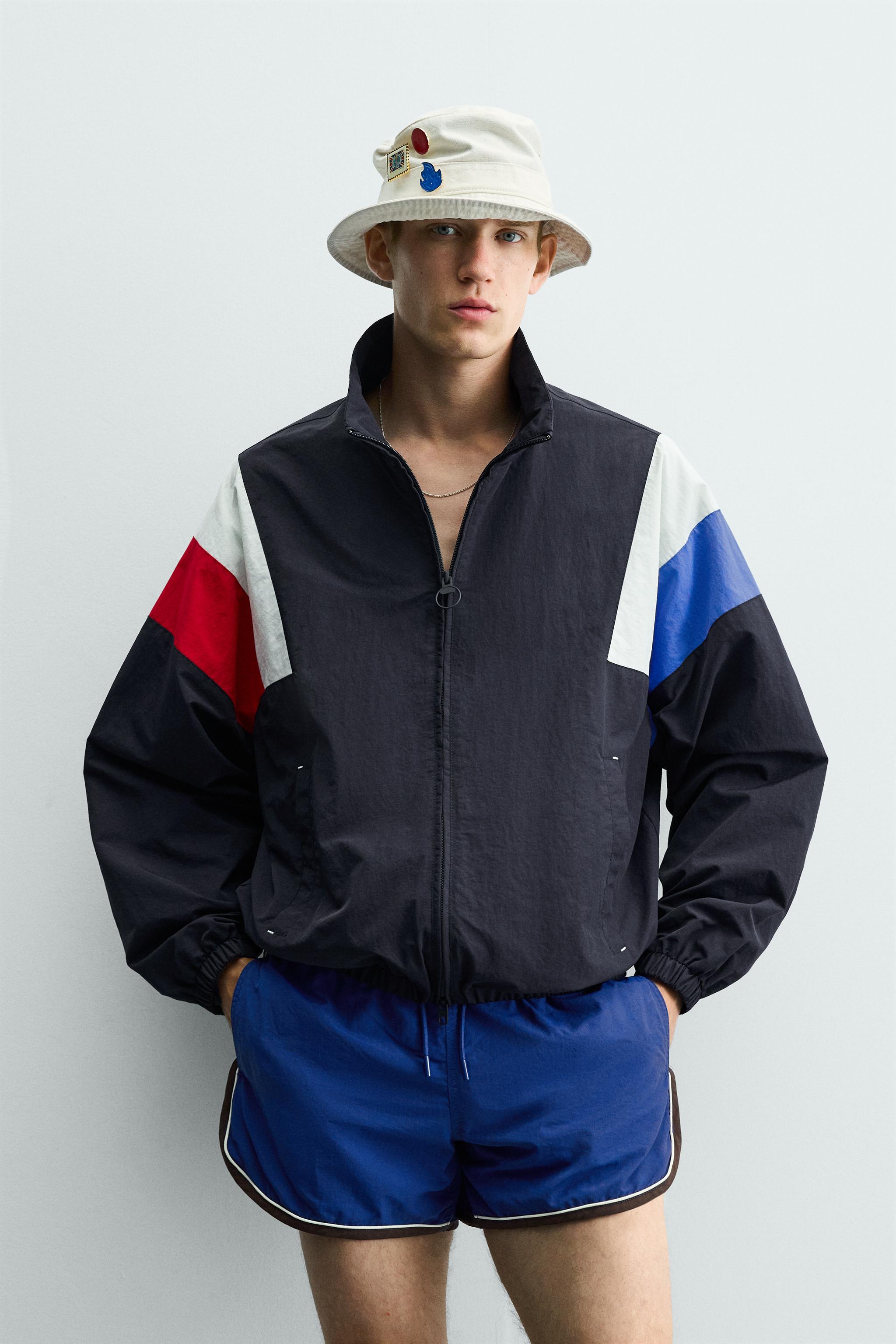レトロカラーブロック テクニカルジャケット - ネイビーブルー | ZARA