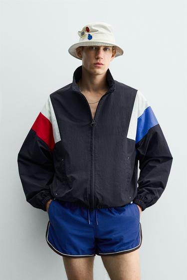 VESTE TECHNIQUE COLOR BLOCK RÉTRO - Bleu marine de Zara