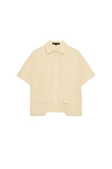 ZW COLLECTION SHIRT WITH POCKETS - Yellow by Zara
