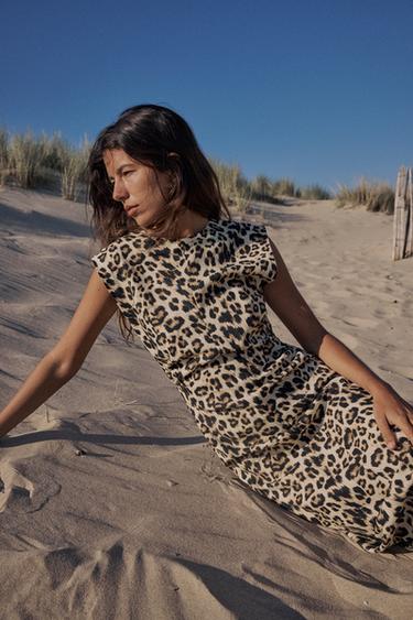 DRAPED WAIST MIDI DRESS - Leopard by Zara - Image 0