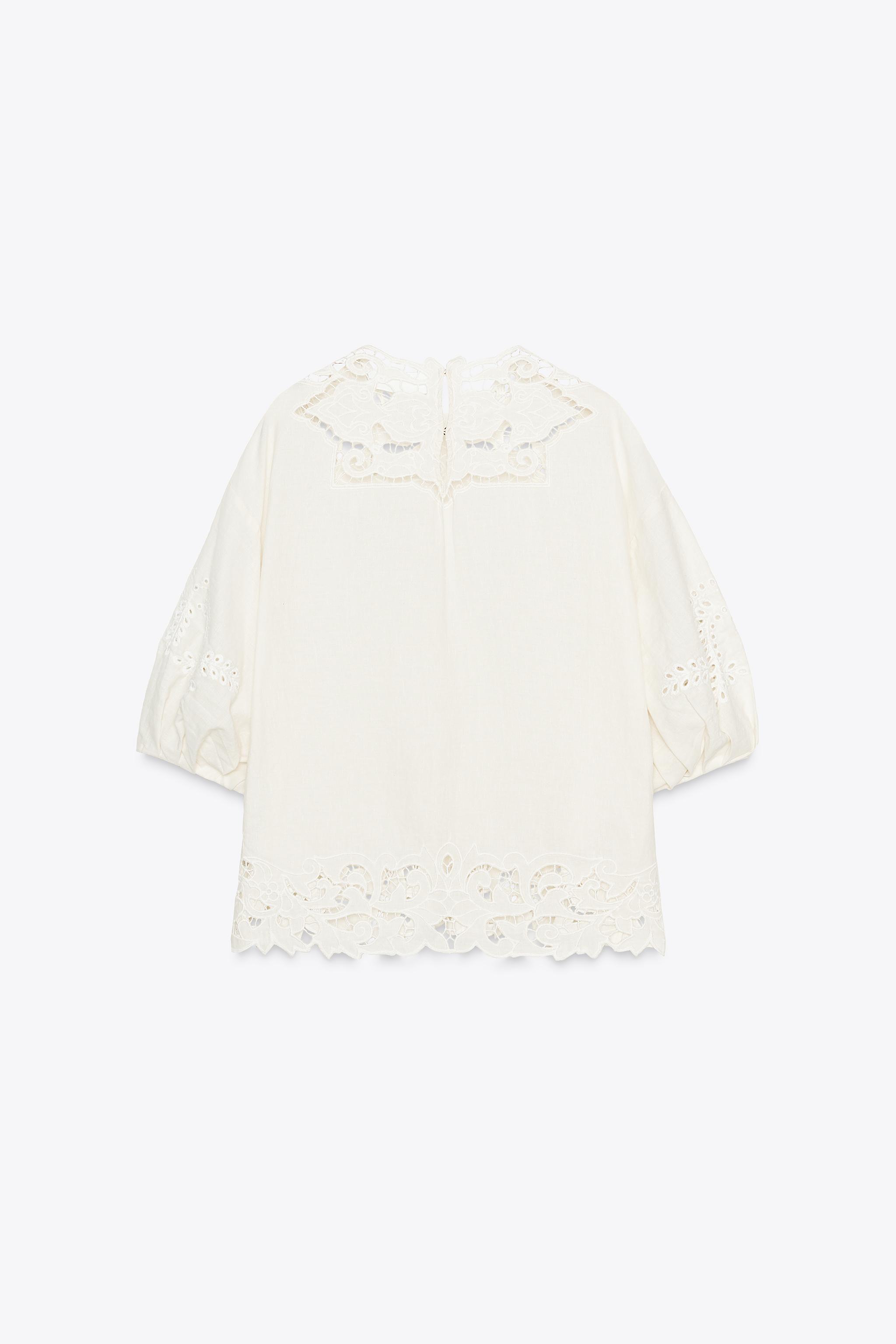 ZW COLLECTION EYELET EMBROIDERED BLOUSE