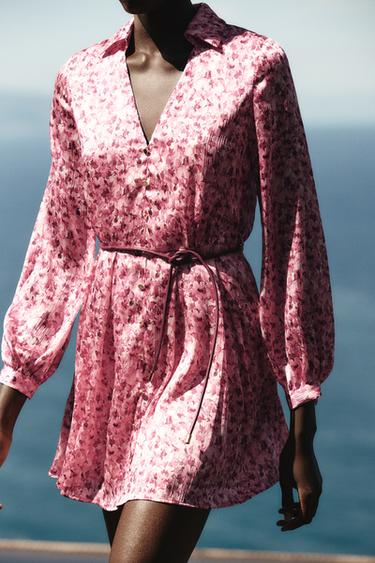 SHORT DRESS WITH A FLORAL PRINT - Multicoloured by Zara