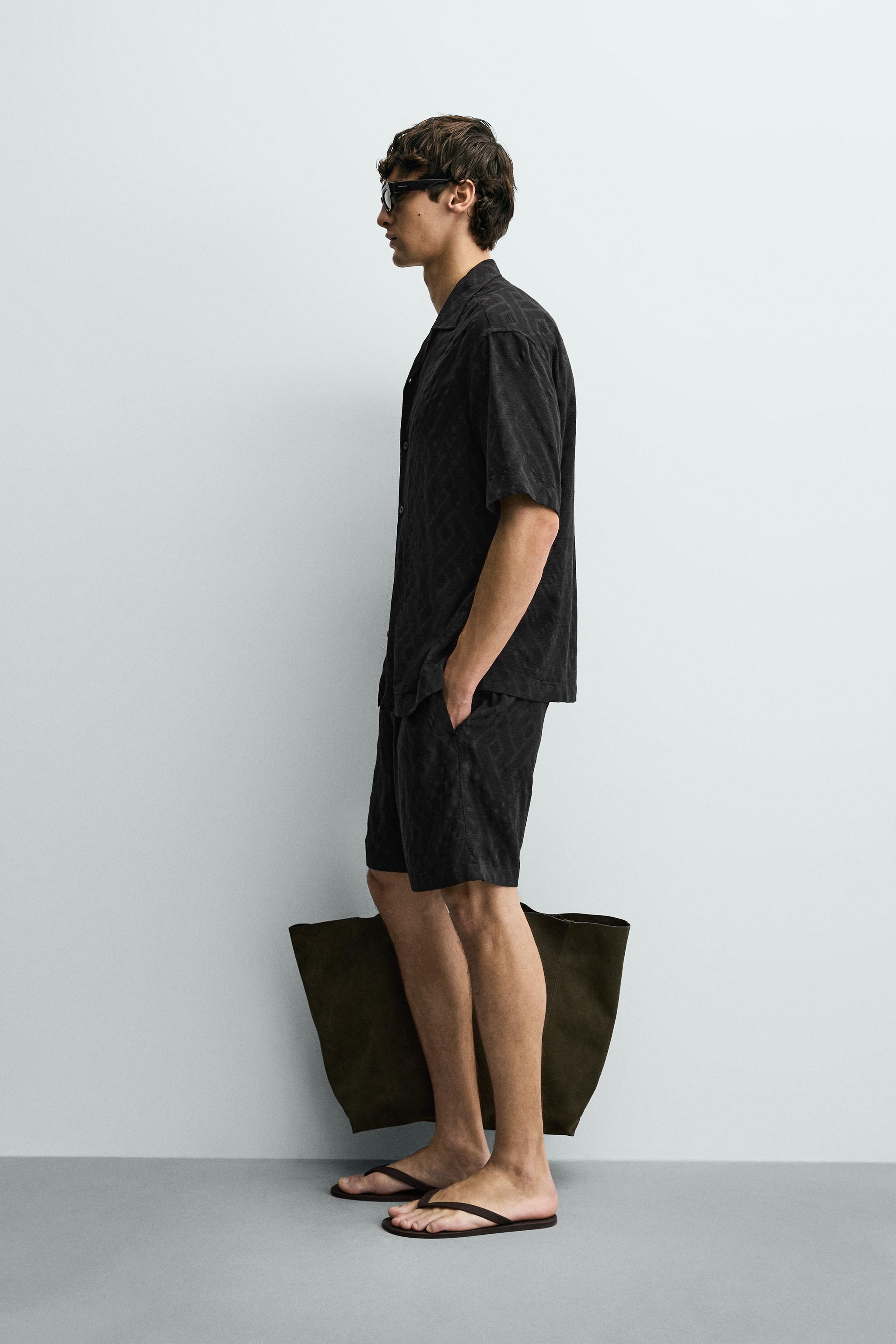 Мужские рубашки Zara GEOMETRIC JACQUARD SHIRT — фото 4