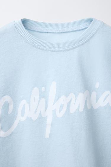 SLOGAN PRINT T-SHIRT - Light blue by Zara - Image 2