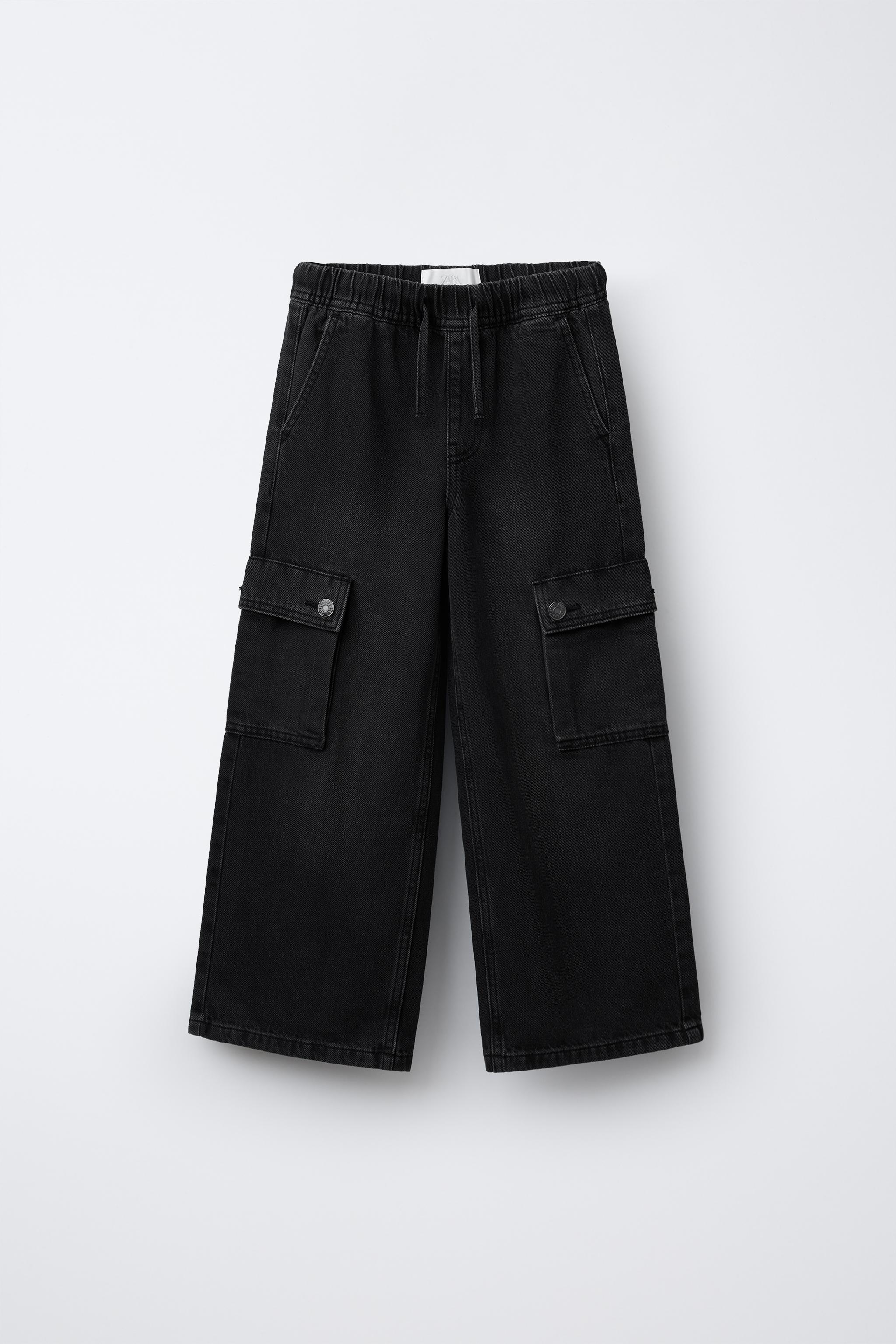 デニムカーゴパンツ - ブラック | ZARA Japan / 日本