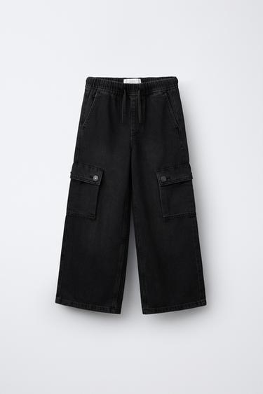 DENIM CARGO TROUSERS - Black by Zara - Image 0