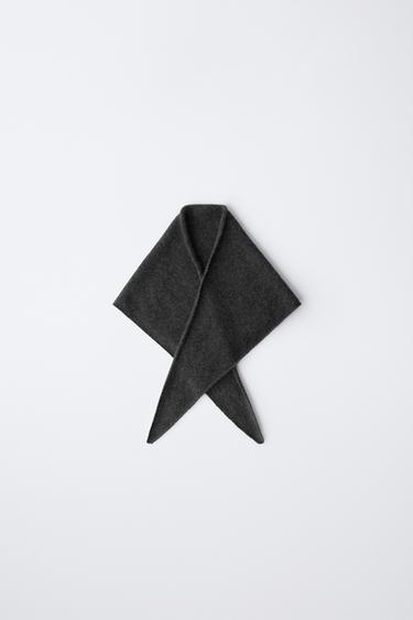 Zara TRIANGULAR 100% CASHMERE SCARF - Anthracite grey