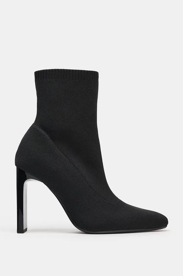 FABRIC HIGH-HEEL ANKLE BOOTS - Black by Zara - Image 0