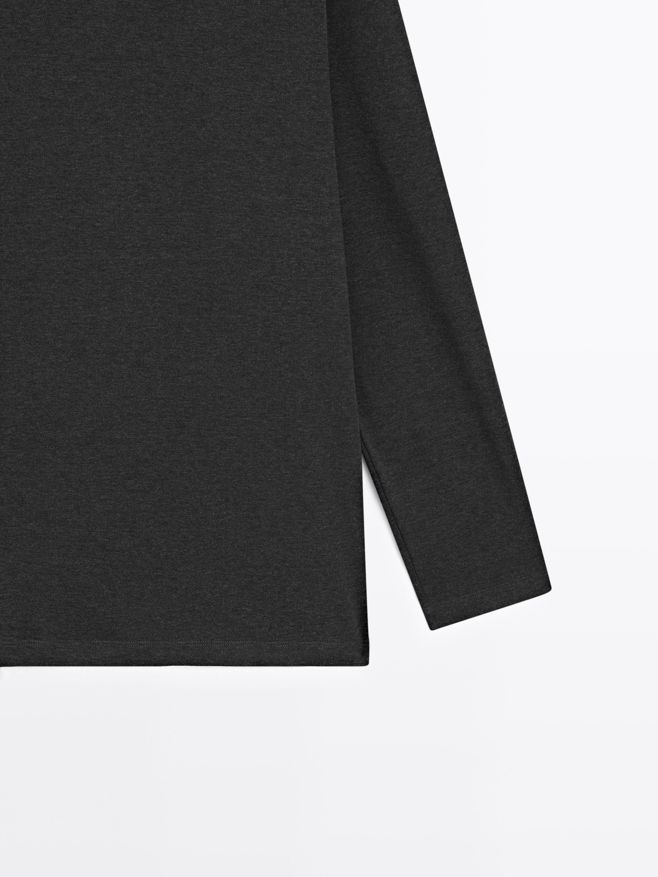 Long sleeve medium weight cotton T-shirt