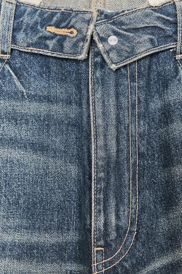 TRF MID-WAIST FOLDED WAISTBAND JEANS - Navy blue by Zara - Image 4