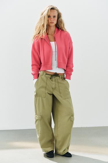 KAPUZEN-SWEATSHIRT MIT REISSVERSCHLUSS - Dunkelrosa von Zara - Bild 0