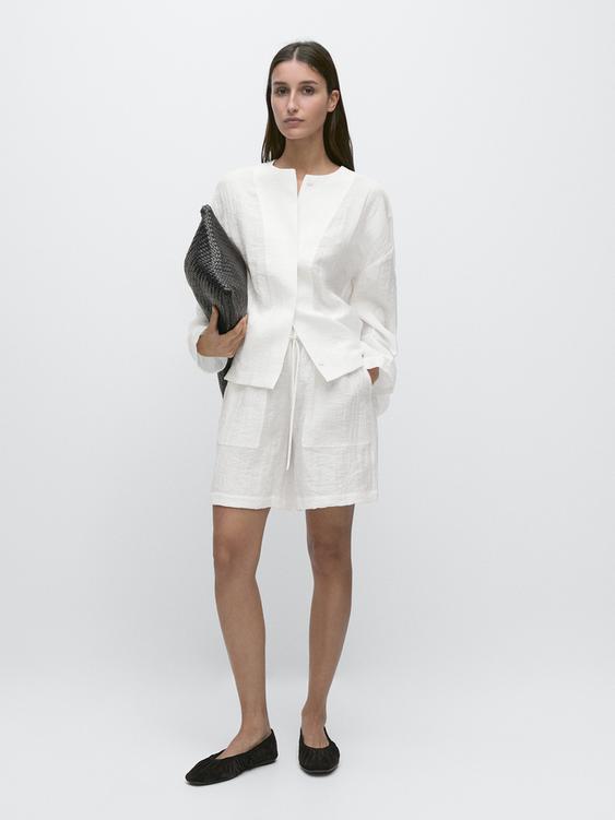 Flowing bomber shirt