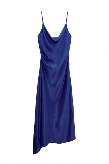 SATIN EFFECT MIDI DRESS