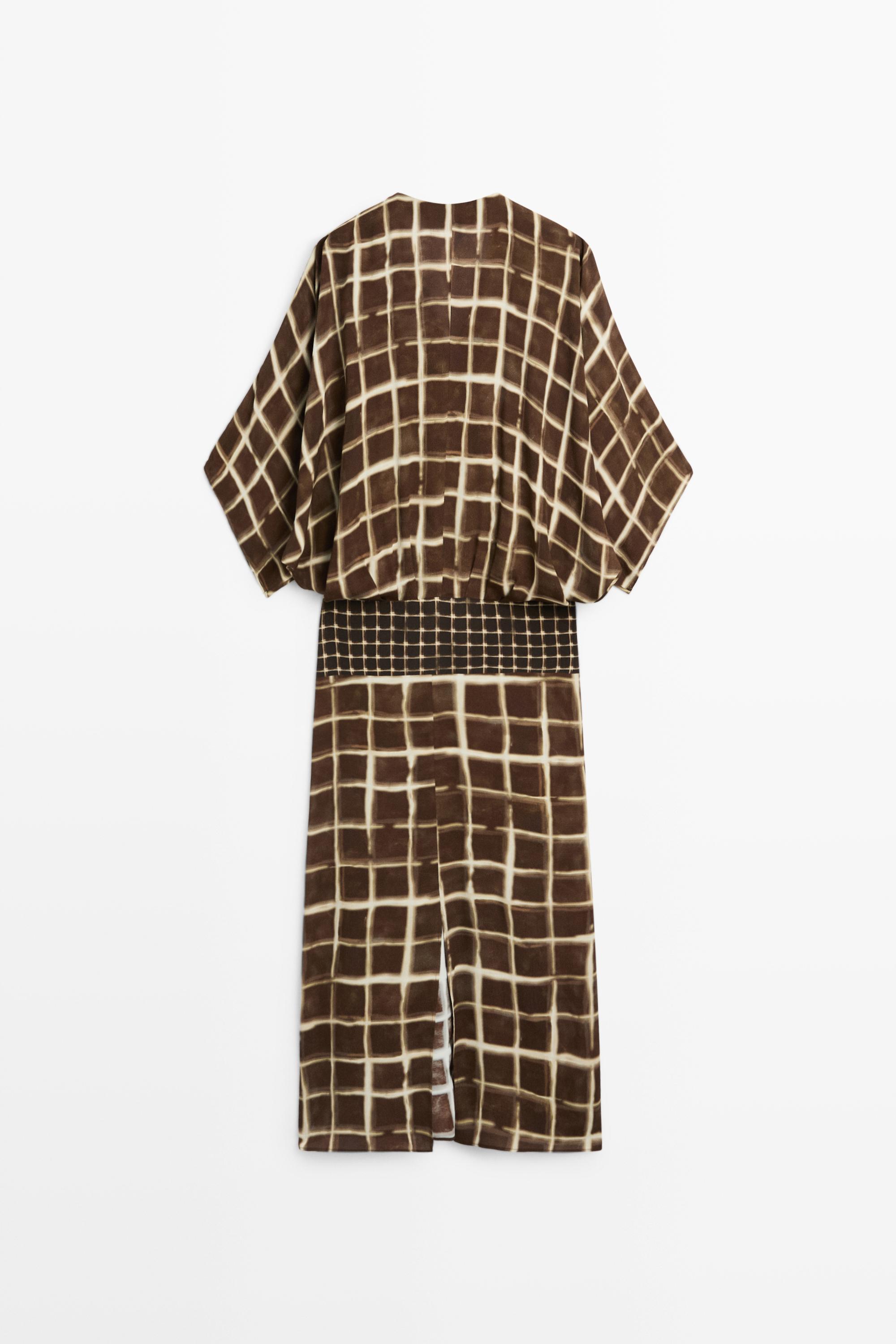 Flowy dress with printed sash detail