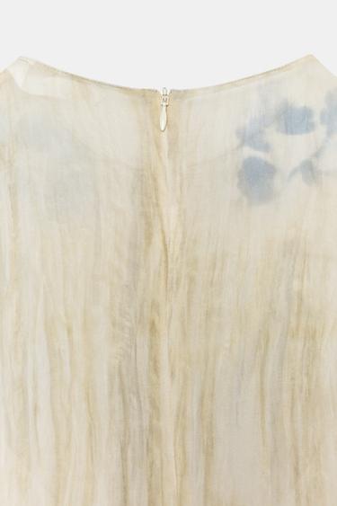 ZW COLLECTION PRINTED MIDI DRESS - Ecru / Blue by Zara - Image 7